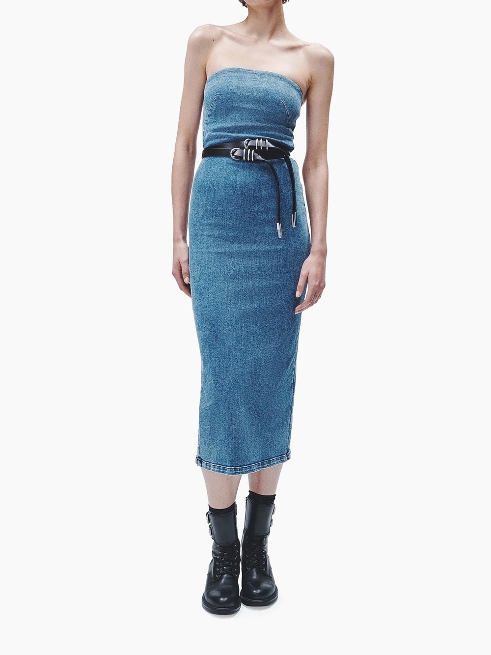 Rag & Bone Jasmine Stretch Denim Midi-Dress